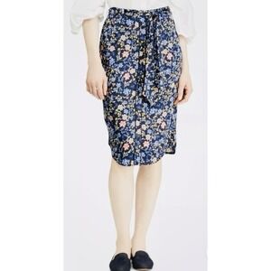 Lauren Ralph Lauren Floral Belted Button Down Satin Skirt Women's Size 16